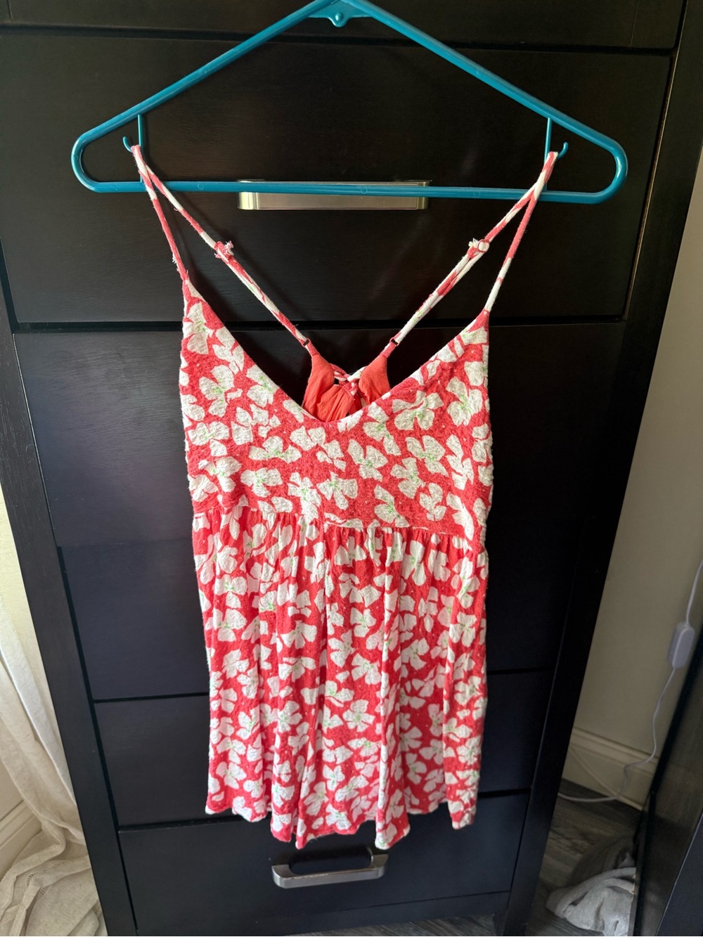 Urban Outfitters Coral and White Floral Romper